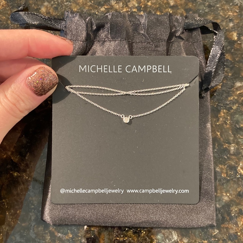 Michelle Campbell Diamond Bezel Necklace
